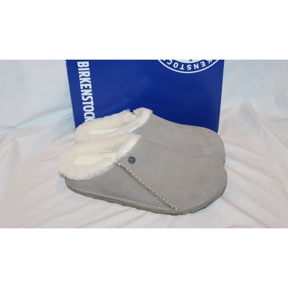 BIRKENSTOCK ZERMATT PREMIUM SHEARLING SUEDE CLOGS NEW STONE EU 42 REGULAR